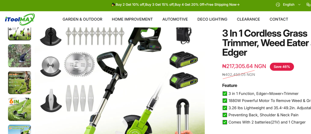 iToolMax 3-in-1 Cordless Trimmer