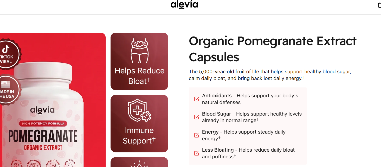 Alevia Pomegranate Organic Extract